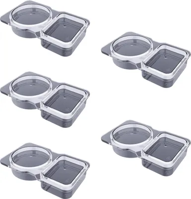 Produktbild von Doppelkammer-Dosen mit Deckel, Einweg-Snackbehälter mit 2 Fächern, Portionsbecher, wiederverwendbarer Kunststoff-Snackbehälter für Soßen zum Mitnehmen, zum Probieren, für unterwegs