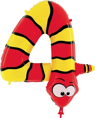 Produktbild von Riesenzahl Folienballon Animaloon 40"/102cm | #4 Schlange