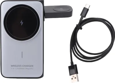 Productafbeelding van Draadloze oplader 3-in-1, 15W, inklapbaar, magnetisch oplaadstation voor telefoon, horloge en oordopjes