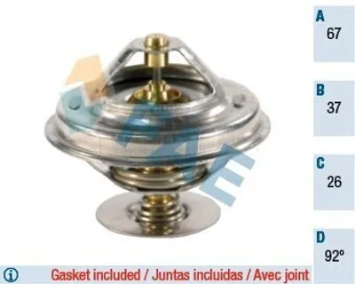 Produktbild von FAE Thermostat Kühlmittel 92°C für BMW 3 Limousine (E46) 5 Limousine (E39) 5 Touring (E39) 3 Limousine (E36) 3 Coupe (E36)