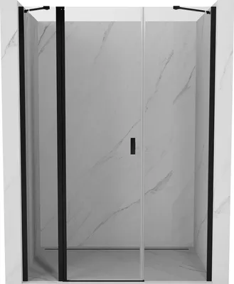 Obrázek produktu pro Mexen Mist sprchové dveře otevírací 145 cm, průhledné, černé - 8A4-145-001-70-00