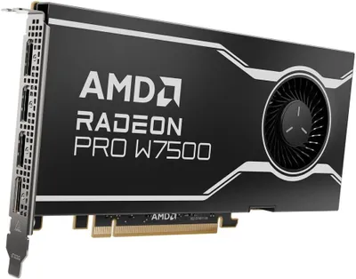 Zdjęcie produktu dla AMD Radeon Pro W7500, Radeon Pro W7500, 8 GB, GDDR6, 128 bit, 7680 x 4320 px, PCI Express x8 4.0