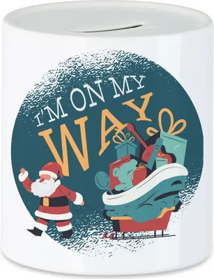 Produktbild von I Am On My Way Spardose Weihnachtsmann Weihnachtschlitten Weihnachtsfest Merry Christmas