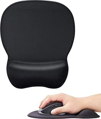 Obrázok produktu pre Ergonomická podložka pod myš 24 x 21 cm, čierna, protišmyková