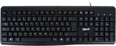 Obrázek produktu pro iggual CK-BASIC2-105T, Plná velikost (100 %), Kabel, USB, QWERTY, Černá