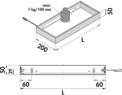 Immagine prodotto di Lista 50 LED cambiacolore, mensola luminosa, L 600 mm, 4,3 W, colore acciaio inox