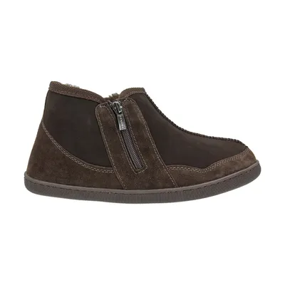 Image de Vanuba - Pantoufles pour femme Idaho avec fermeture éclair, en peau d'agneau et laine, D024 marron, taille 39 EU