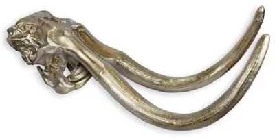 Produktbild von Casa Padrino Luxus Wanddeko Mammut Geweih Silber 92,3 x 39,5 x H. 39,5 cm - Aluminium Deko Geweih - Wohnzimmer Wanddeko - Aluminium Wanddeko