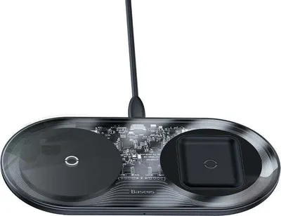 Zdjęcie produktu dla Bezprzewodowa stacja adujca Baseus Simple Qi 2 w 1, 15 W - przezroczysta