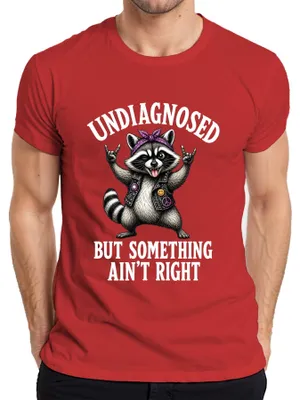 Obrázek produktu pro Tričko "Undiagnosed But Something Ain't Right Rocker Statement Sarkasmus", červené, velikost M
