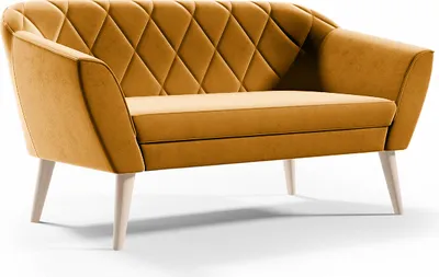 Produktbild von BETTSO Klassisch Sofa 2 Sitzer Scandinavisches Design Holzbeinen Elegantes Couch Polstersofa für Wohnzimmer VIVA 2 Gelb Honiggelb