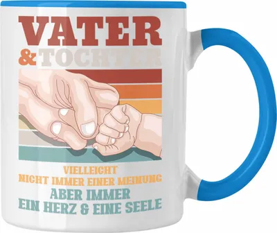 Produktbild von Trendation - Vater und Tochter Tasse Geschenk Papa Töchter Geschenkidee Partner (Blau)