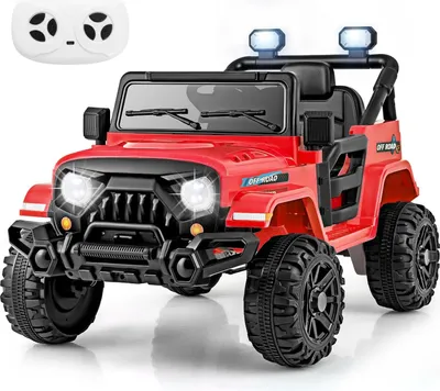 Produktbild von GOPLUS Elektroauto 12V Kinder, Kinderauto mit 2,4G-Fernbedienung, Musik, Hupe, LED-Leuchten, robuste Sicherheitsgurt& Sicherheitsgurt, Rot