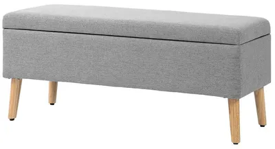 Obrázek produktu pro Polstrovaná čelo postele s úložným prostorem – šedá barva | Rozměry: 110 x 39 x 45 cm