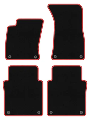 Productafbeelding van Velours automatten voor Audi A8 D3 2002-2009 – 4-delig, zwart/rood, op maat – Wielganizator CARLUX