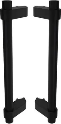 Produktbild von Eloxierter Aluminium-Tor- oder Pfortengriff 365mm, 60 Grad, doppelseitig, schwarz (RAL 9005)