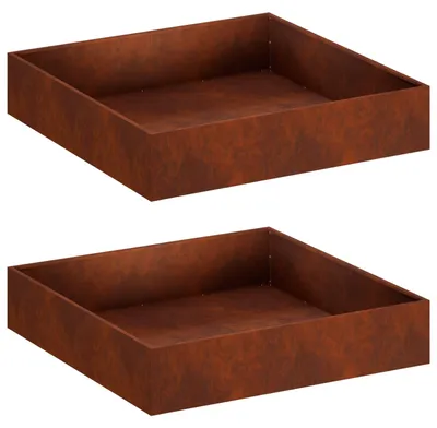 Immagine prodotto di vidaXL Vasi da giardino, 2 pezzi, aspetto ruggine, 80 x 80 x 20 cm