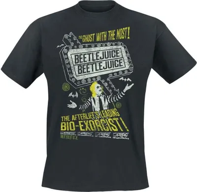 Productafbeelding van Beetlejuice T-shirt voor heren, "De topexorcist van het hiernamaals", zwart, maat L