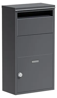 Image de Boîte à colis sur pied boîte aux lettres - Acier - Anthracite - 41 x 22 x 75 cm - Verrouillable