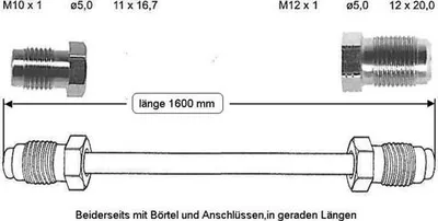 Immagine prodotto di Tubo freno 1600 mm HBZ ABS 1334430080