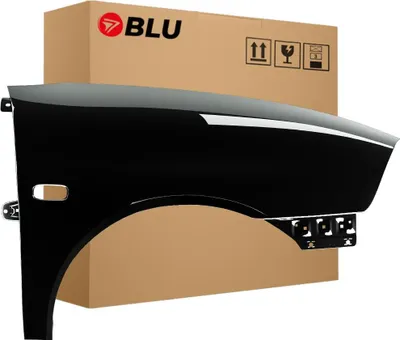 Image de BLU Aile Compatible avec Seat Ibiza Cordoba (6L - III 3. Generation) LC9Z Droite Schwarz BlackMagic | 2002-2008 | Avant | Peint| Prêt à Monter | Galvanisé