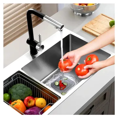 Produktbild von Quadratische Abflussabdeckung, Wiederverwendbarer Haarfänger für Dusche und Küche