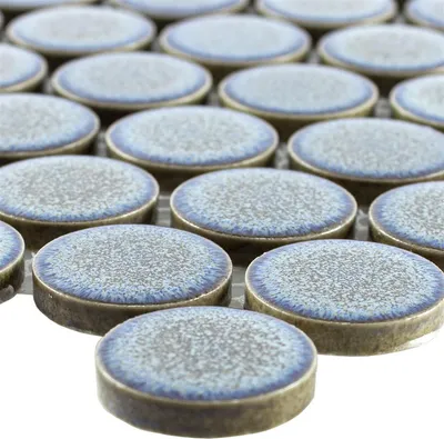 Produktbild von Keramik Knopf Mosaikfliesen Mission Blaugrau