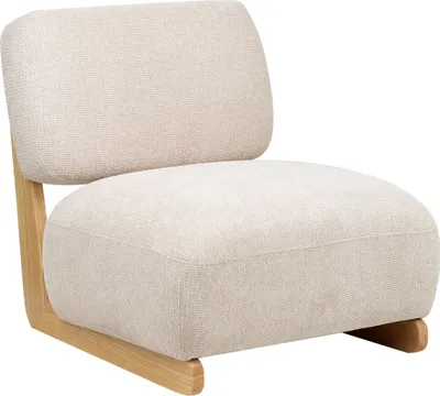 Obrázek produktu pro BELIANI Křeslo světle béžové látkové čalouněné masivní dřevěné nohy retro styl tradiční design obývací pokoj