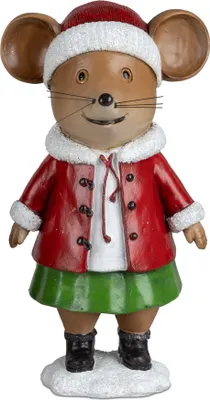 Produktbild von Deko Maus Wintermaus Weihnachtsmaus Mäuse Figur Skulptur Objekt Ratte