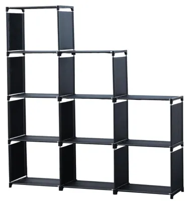 Produktbild von Herzberg 9-lagiges Treppenregal, Bücherschrank, Aufbewahrungsregal - 125 x 125 cm, Grau
