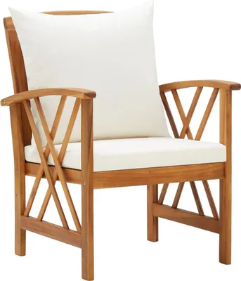 Immagine prodotto di vidaXL Sedie da giardino con cuscino 2 pz. Legno massiccio di acacia