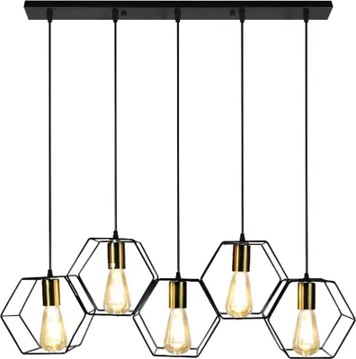 Zdjęcie produktu dla Lampa Wisząca APP1133-5CP Czarno Złota