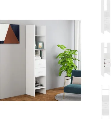 Zdjęcie produktu dla vidaXL Regał biały 40x35x180 cm Materiał drewnopochodny - Regały i biblioteczki