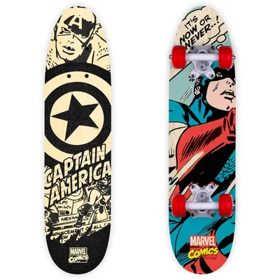 Produktbild von Avengers Captain America Skateboard – Robustes Ahornholz mit 95A PVC-Rädern