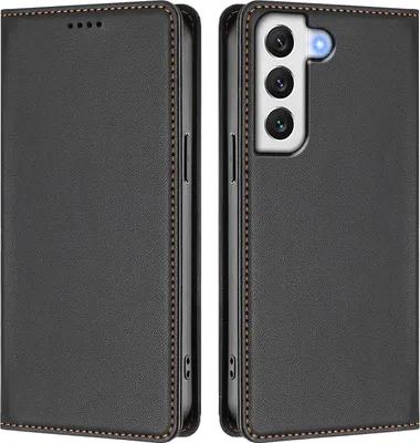 Image de Etui en cuir pour Samsung Galaxy S21 FE 5G, étui magnétique en cuirPolyuréthaneavec support Noir