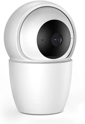 Productafbeelding van 5 MP Indoor WiFi Camera 360° PTZ met PIR Detectie, Nachtzicht, Twee-Weg Audio, Sirene, Compatibel met Alexa - Wit