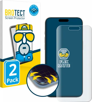 Produktbild von 2x BROTECT Fullscreen Schutzfolie für Apple iPhone 16 Displayschutz Folie Fullcover Matt Entspiegelungsfolie