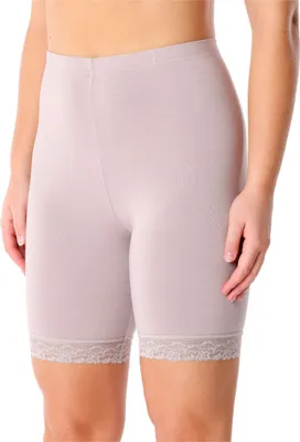 Image de Leggings courts pour femme Merry Style avec dentelle, pantalon de loisirs taille haute, pantalon de cycliste en viscose MS10-431 (Café Latte, S)