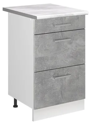 Immagine prodotto di Mobiletto base per cucina Vicco R-Line Calcestruzzo/Bianco 50 cm piano di lavoro Marmo, Model 69681