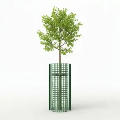 Produktbild von Baumschutz Set 10 Stück, Gitter 2m x 1,2m, Maschenweite 14x14cm, inkl. 2x 150cm Pfosten zum Einstecken, Komplettset für Verbiss- & Fegeschutz