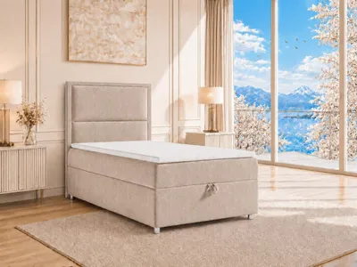 Produktbild von Best for Home Boxspringbett mit Bettkasten Trinity K11-SINGLE 70x200 Bonellfederkern inkl. Topper - Beige