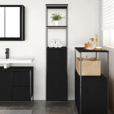Imagen del producto de Mueble de baño de roble con 4 estantes