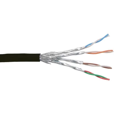 Produktbild von InLine Patchkabel Cat.6 S/FTP (PiMf), schwarz, AWG27, PVC, CU, 100m, 100 m, Cat6, S/FTP (S-STP), Schwarz