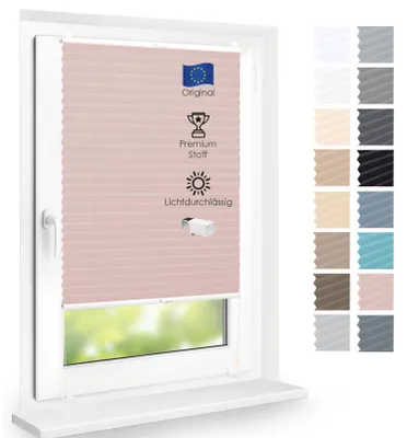 Produktbild von Premium Plissee lichtdurchlässig, Pastellrosa, 40x100