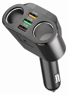 Autolader Verteiler, 2 Steckdosen + 3 USB-Ports, 12-24 V, schwarz