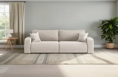 Zdjęcie produktu dla Sofa rozkładana MILANO z pojemnikiem na pościel tkanina Poso Beżowy