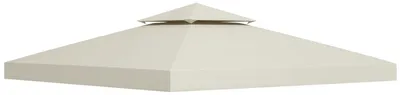 Image de Toit de remplacement pour pergola de jardin - 3 x 3 mètres - Imperméable - Polyester - Crème