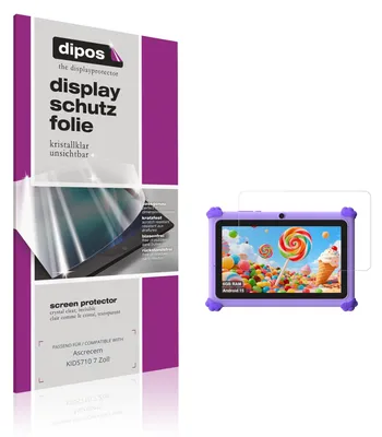 Produktbild von 2x Schutzfolie für Ascrecem KIDS710 7 Zoll klar Displayschutzfolie Folie Display Schutz dipos