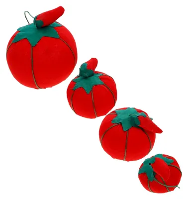 Produktbild von 4 Stück Nadelkissen für das Nähen in Tomatenform