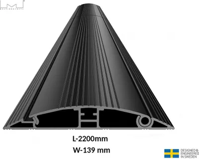 Produktbild von Multibrackets 6244, Kabelbodenschutz, Schwarz, Aluminium, 2200 mm, 139 mm, 1 Stück(e)